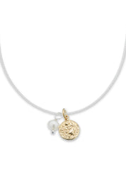 Product shot of the Dreamweaver Necklace in colour Safetravel (Metallics), detail