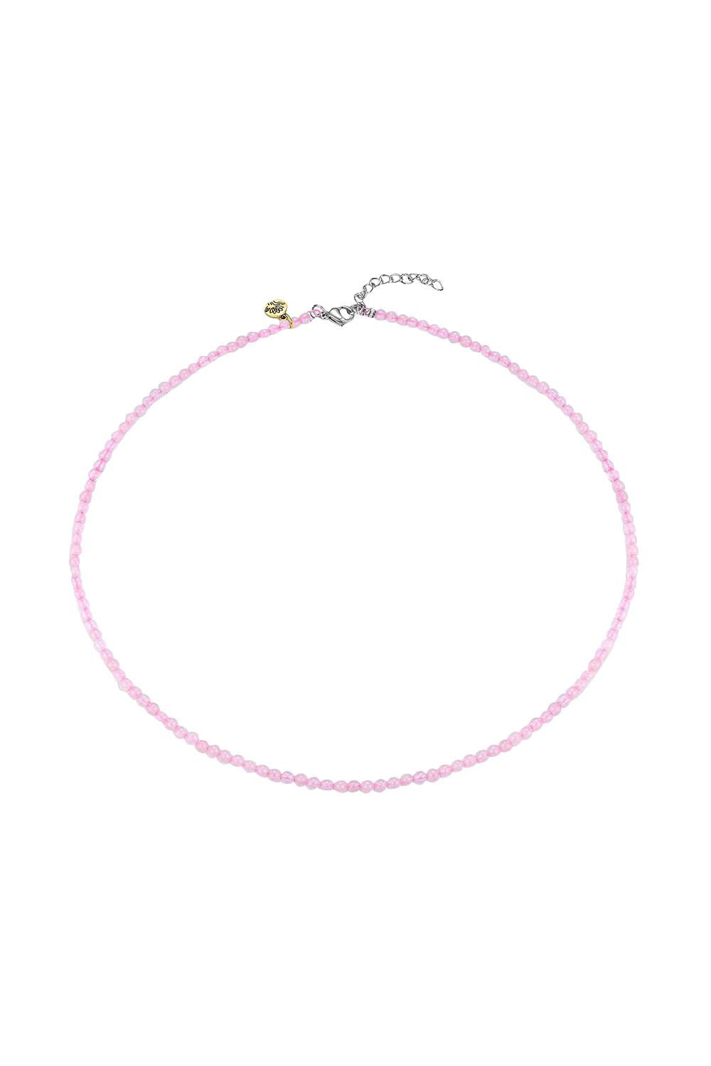 Product shot of the Healing Gems Classics Necklace - Rosequartz in colour Rosequartz, from the front