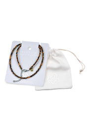Product shot of the Healing Gems Classics Necklace - Tigerseye in colour Tigerseye, showing detail