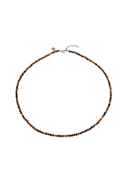 Product shot of the Healing Gems Classics Necklace - Tigerseye in colour Tigerseye, from the front