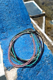 Product shot of the Healing Gems Classics Necklace - Turquoise in colour Turquoise, from the back