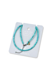 Product shot of the Healing Gems Classics Necklace - Turquoise in colour Turquoise, from the back