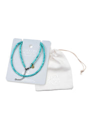Product shot of the Healing Gems Classics Necklace - Turquoise in colour Turquoise, showing detail