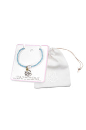 Product shot of the Luna Pearl Bracelet - Amazonite in colour Amazonite, showing detail
