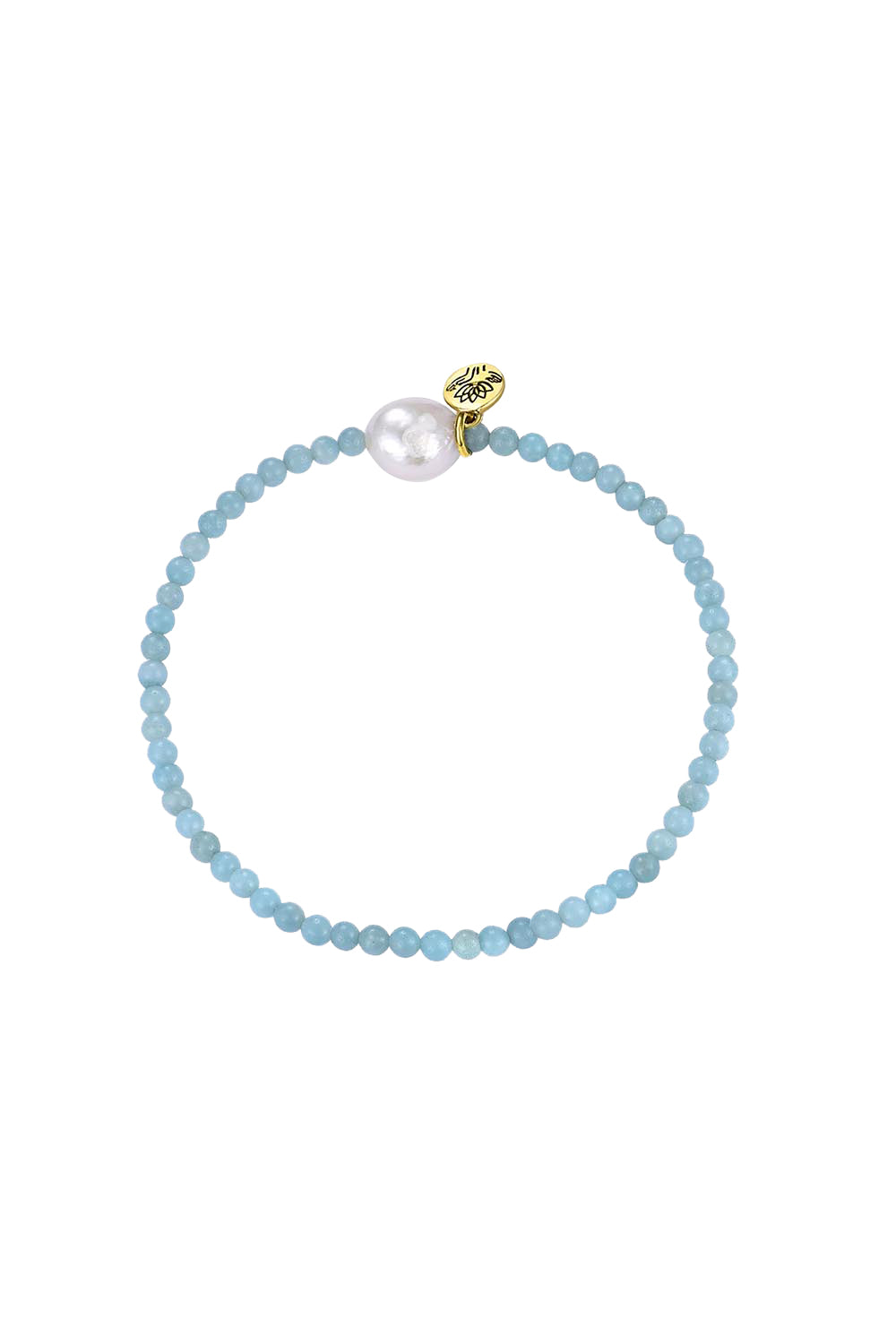 Product shot of the Luna Pearl Bracelet - Amazonite in colour Amazonite, from the front