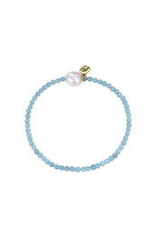 Product shot of the Luna Pearl Bracelet - Amazonite in colour Amazonite, from the front