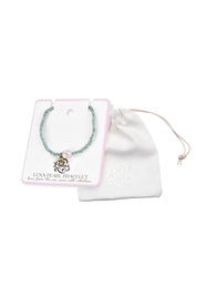 Product shot of the Luna Pearl Bracelet - Aventurine in colour Aventurine, showing detail