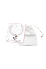 Product shot of the Luna Pearl Bracelet - Pearl in colour Pearl, showing detail