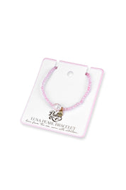 Product shot of the Luna Pearl Bracelet - Rosequartz in colour Rosequartz, from the back