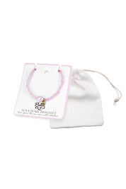 Product shot of the Luna Pearl Bracelet - Rosequartz in colour Rosequartz, showing detail