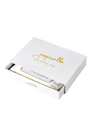 Product shot of the Audrey Boxed Silk Pillow Slip in colour White (White), from the front