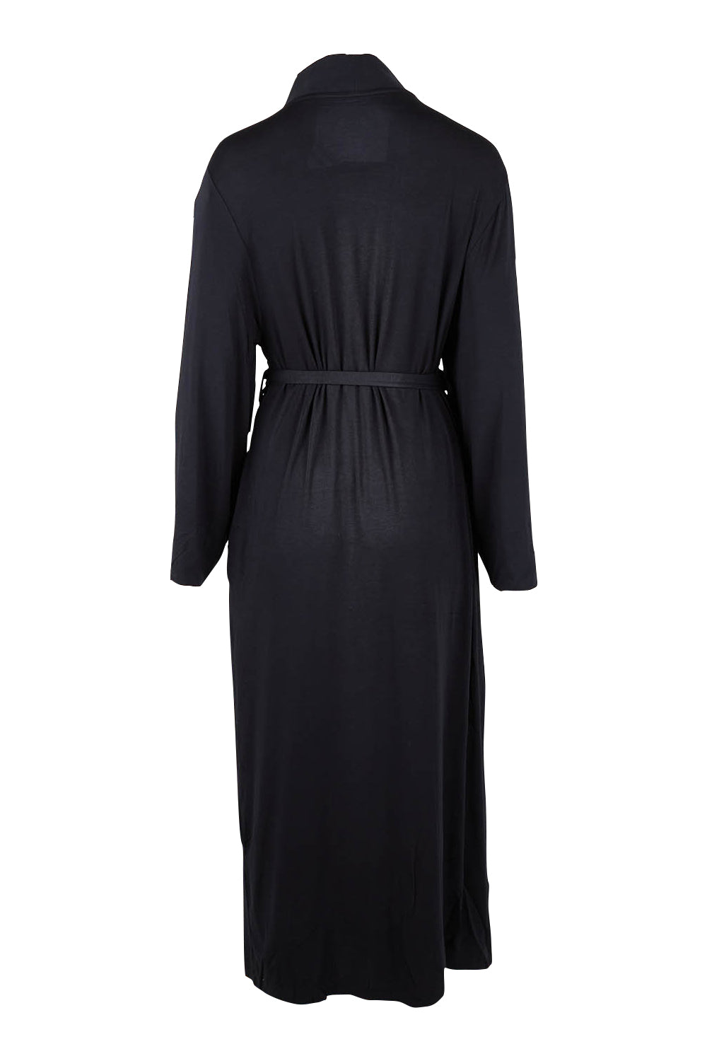 Product shot of the Kate Modal Soft Maxi Robe in colour Black (Black), from the back