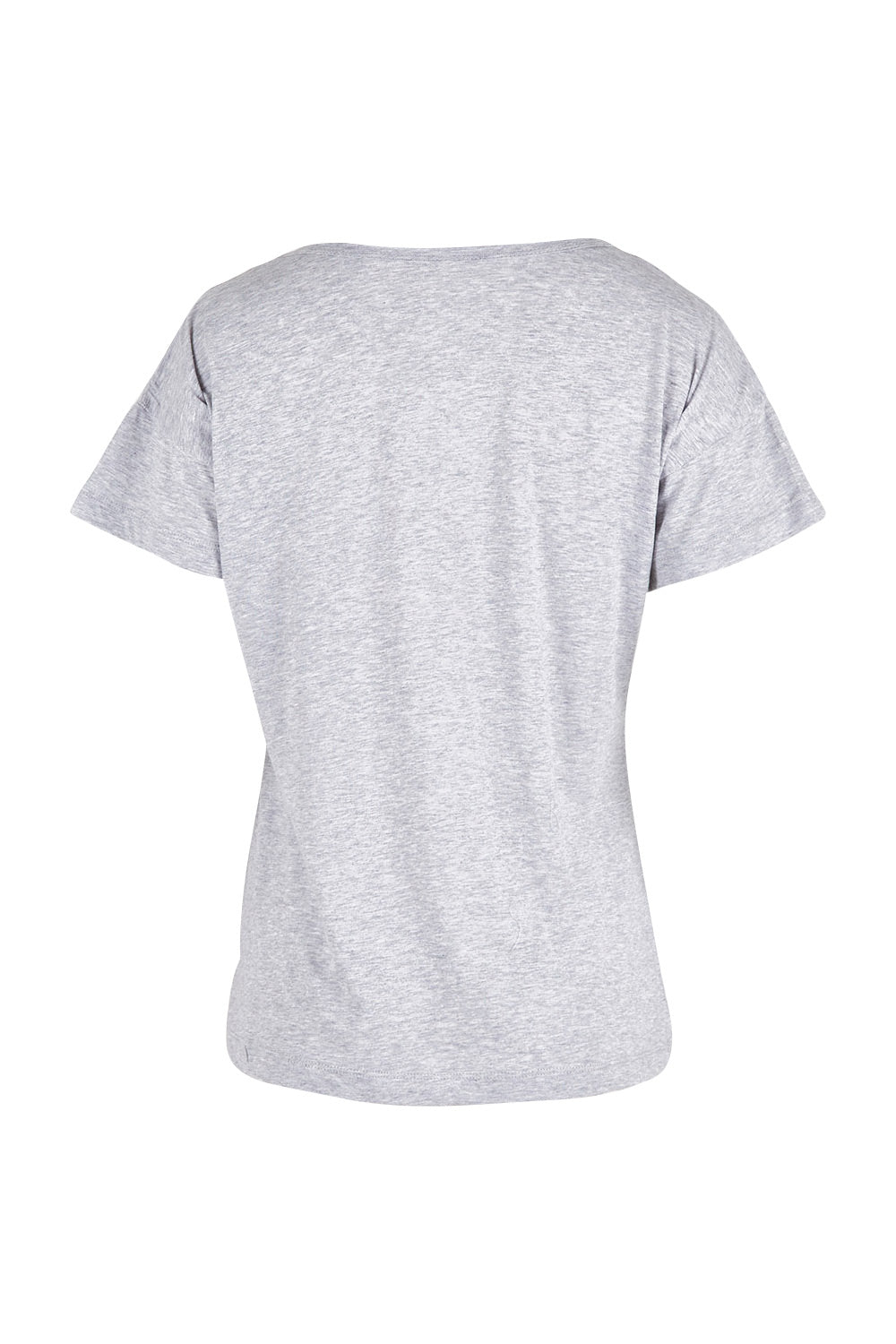 Product shot of the Jada Organic Cotton Knit Tee in colour Grey (Grey), from the back