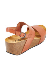 Product shot of the Marr Heel in colour Carne, from the back