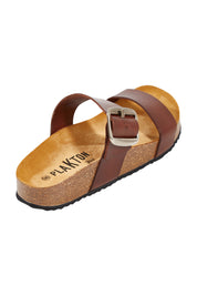 Product shot of the Leno Sandal in colour Leno, from the back