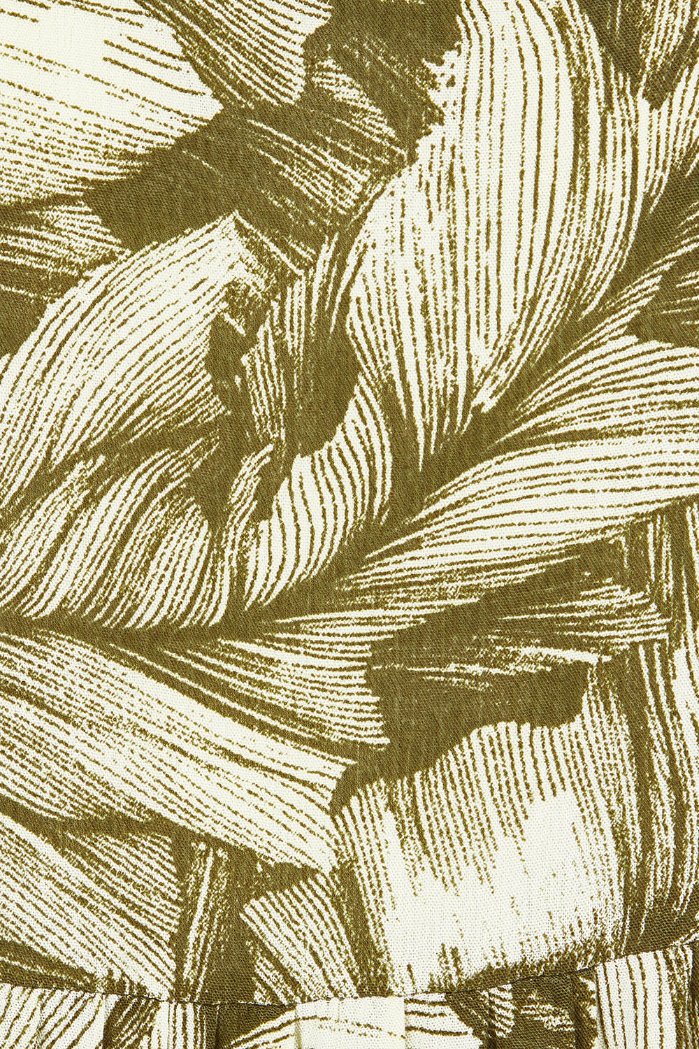 Product shot of the Crinkle Dress in colour Leaves (Green), detail