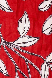 Product shot of the Cotton Cap Sleeve Dress in colour Redprint (Red), detail