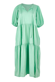 Product shot of the Roamer Tencel Blend Dress in colour Caribbean (Green), from the front