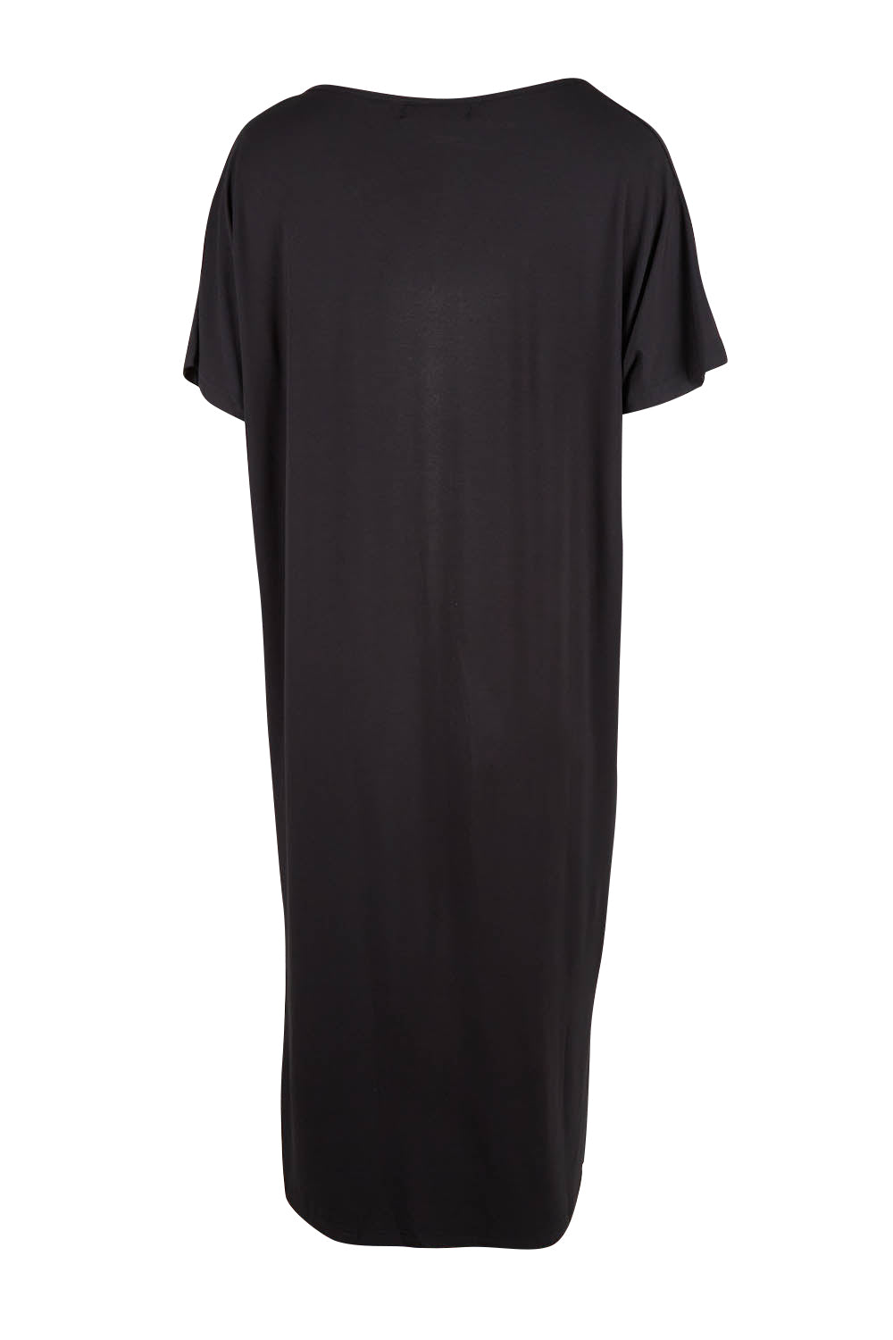 Product shot of the Fate V Neck Dress in colour Black (Black), from the back