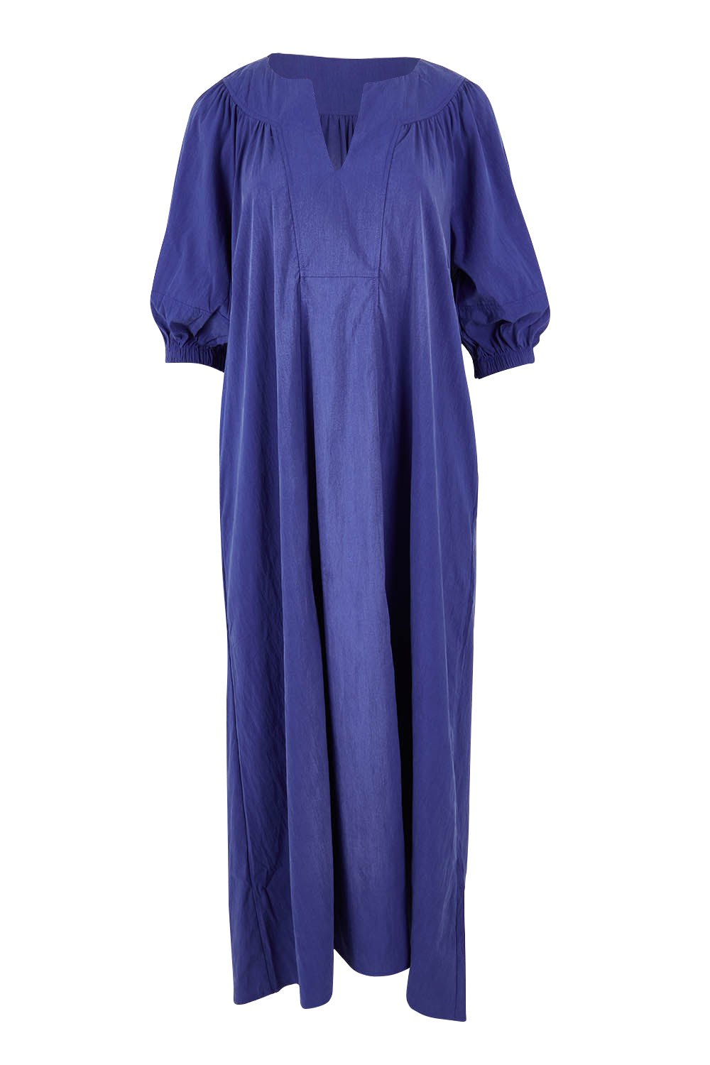 Product shot of the Novella Tencel Blend Dress in colour Pacific (Blue), from the front