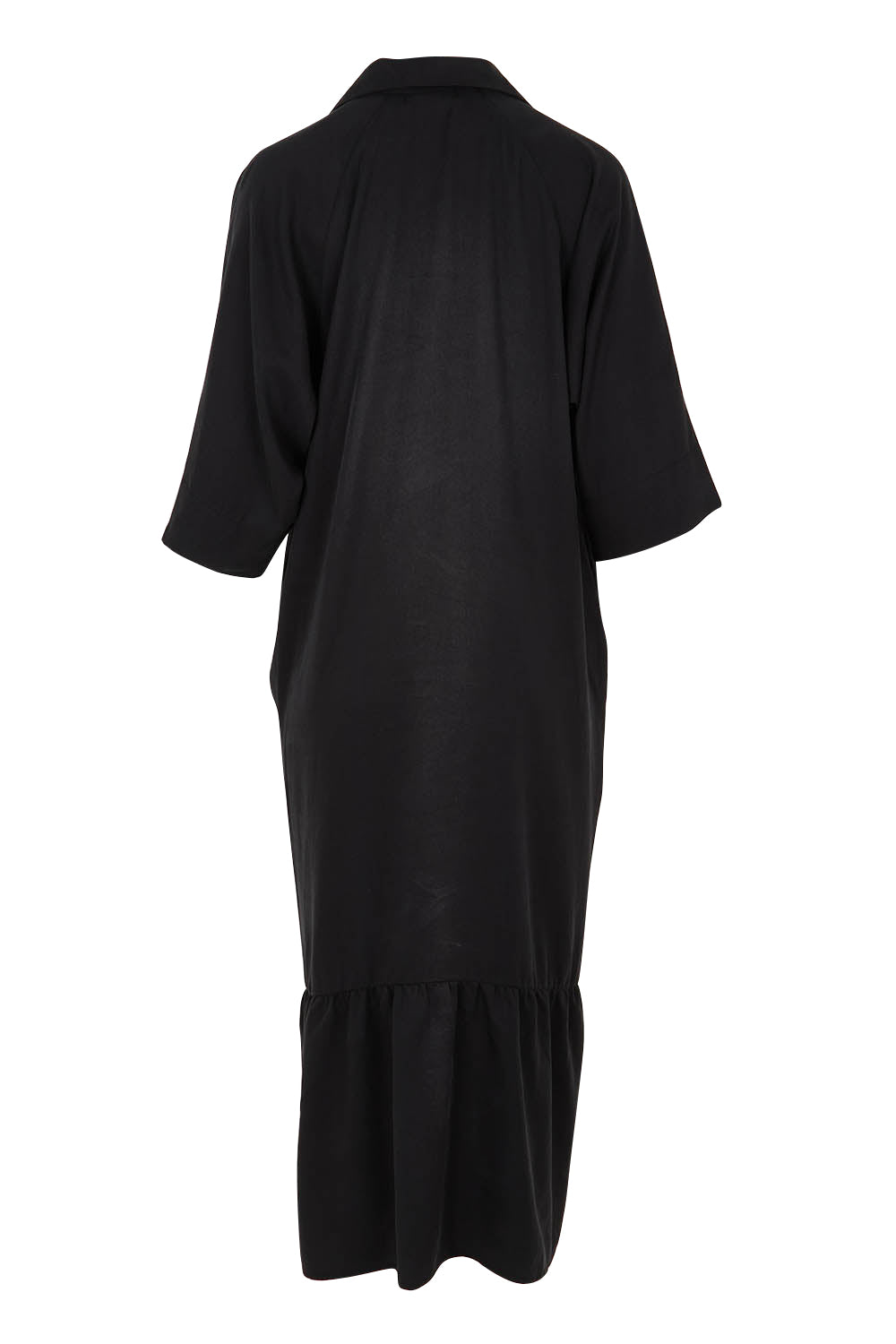 Product shot of the Cora Tencel Dress in colour Black (Black), from the back