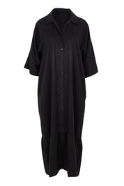 Product shot of the Cora Tencel Dress in colour Black (Black), from the front