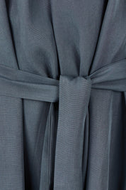 Product shot of the Jade Tencel Dress in colour Storm (Blue), detail
