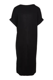 Product shot of the Gigi Lounge Dress in colour Black (Black), from the back