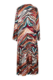 Product shot of the LS Peak Maxi Dress in colour Hinterland, from the back