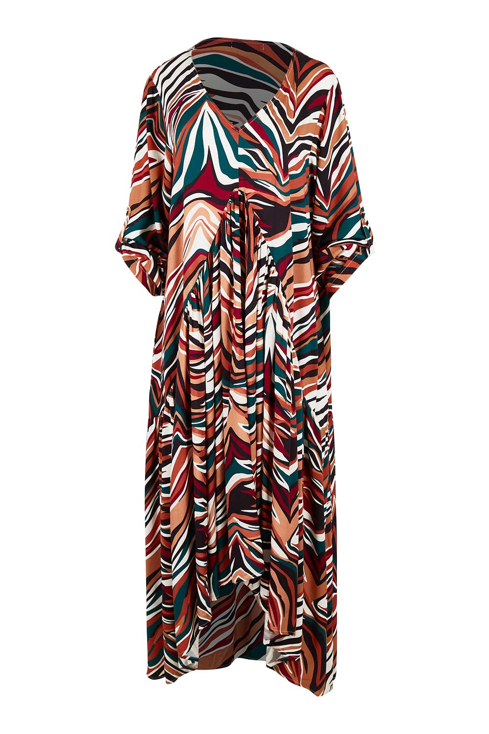 Product shot of the LS Peak Maxi Dress in colour Hinterland, from the front