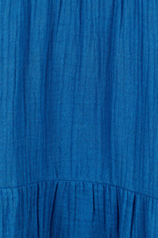 Product shot of the Chic Cotton Dress in colour Ultramarin (Blue), detail