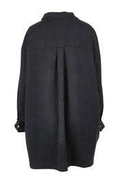 Product shot of the Amore Tencel Shirt in colour Black (Black), from the back