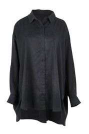 Product shot of the Amore Tencel Shirt in colour Black (Black), from the front