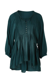 Product shot of the Charlie Top in colour Peacock (Green), from the front