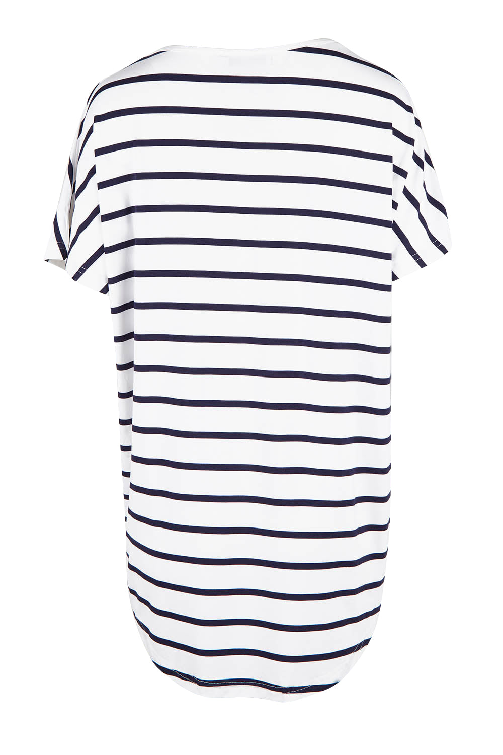 Product shot of the Destiny Top in colour Stripe (White), from the back