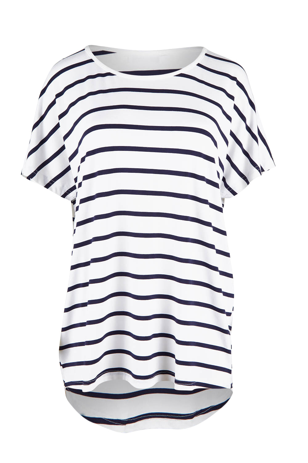 Product shot of the Destiny Top in colour Stripe (White), from the front