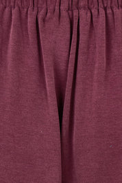 Product shot of the Jazmine Cotton Blend Top in colour Plum (Red), detail