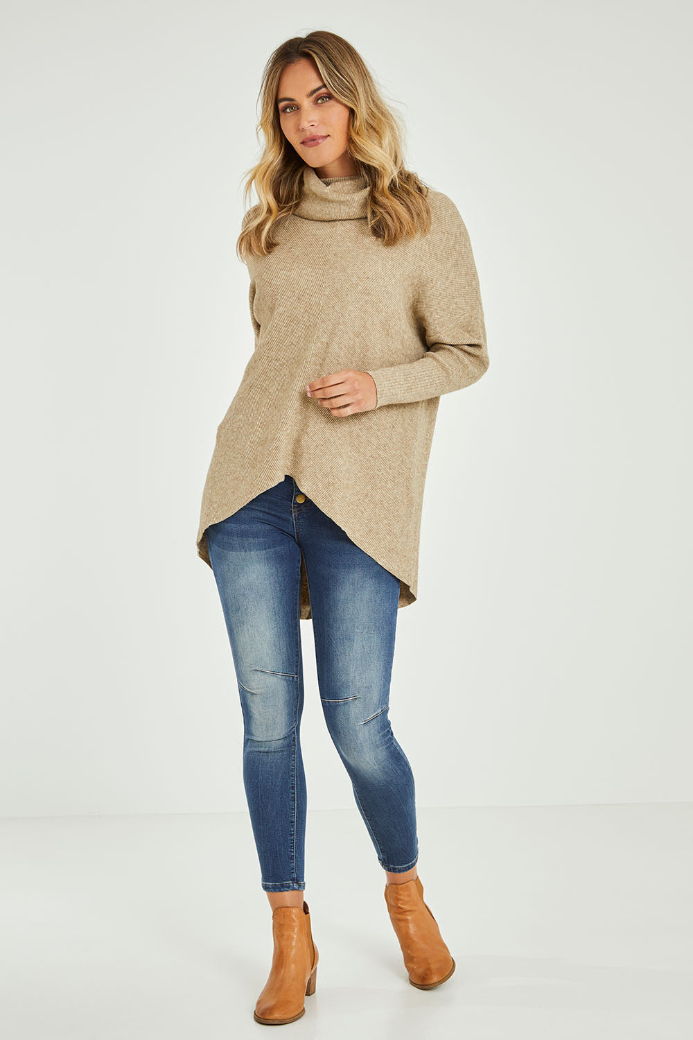 Preloved Knitted Turtleneck - Walnut