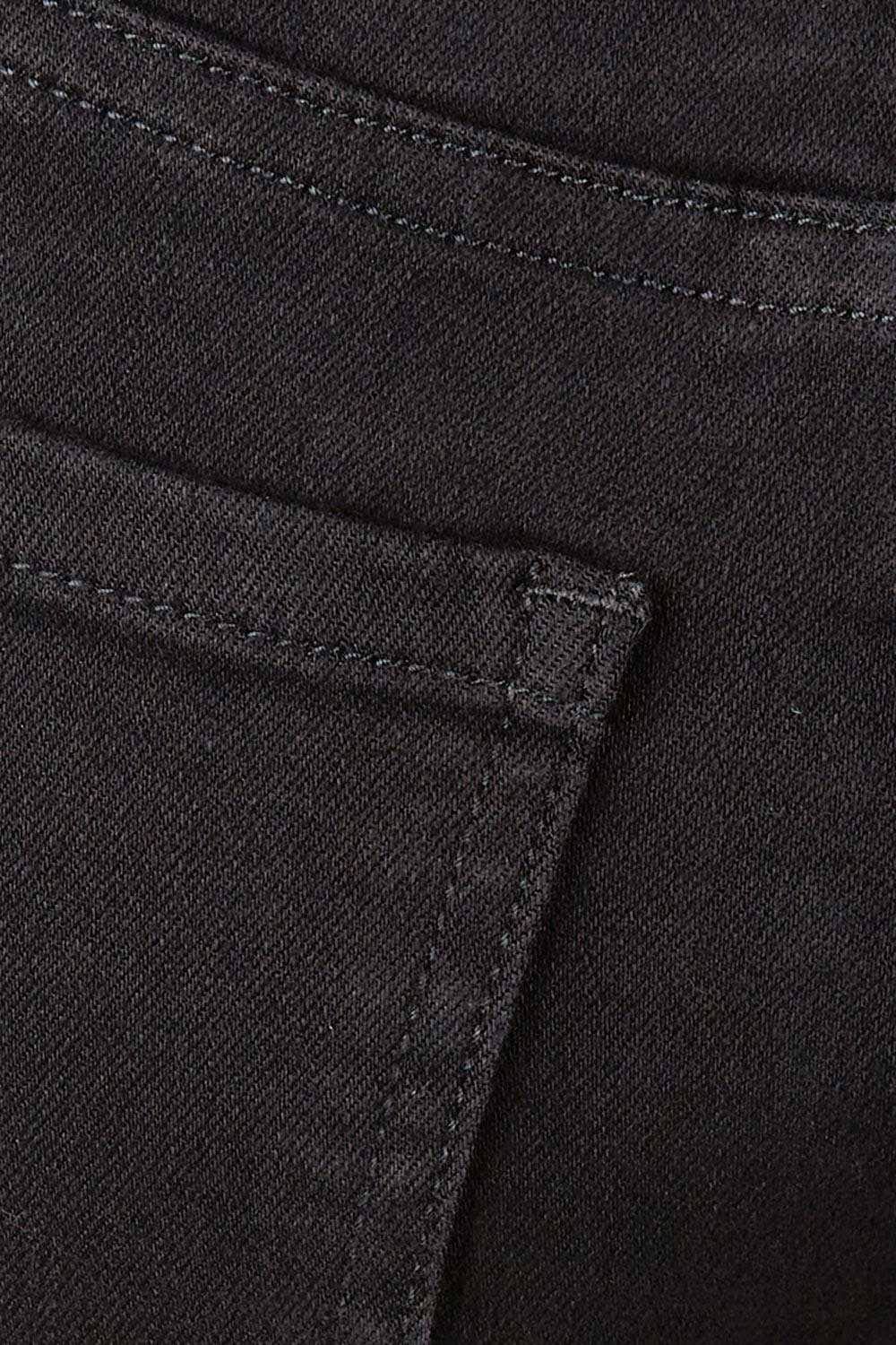 Product shot of the Frayed Slim Fit Jean in colour Black (Black), detail
