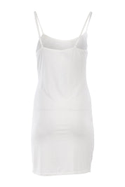Product shot of the Slip Dress in colour White (White), from the back
