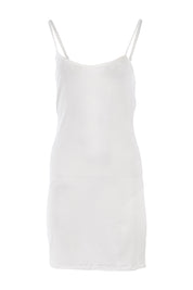 Product shot of the Slip Dress in colour White (White), from the front