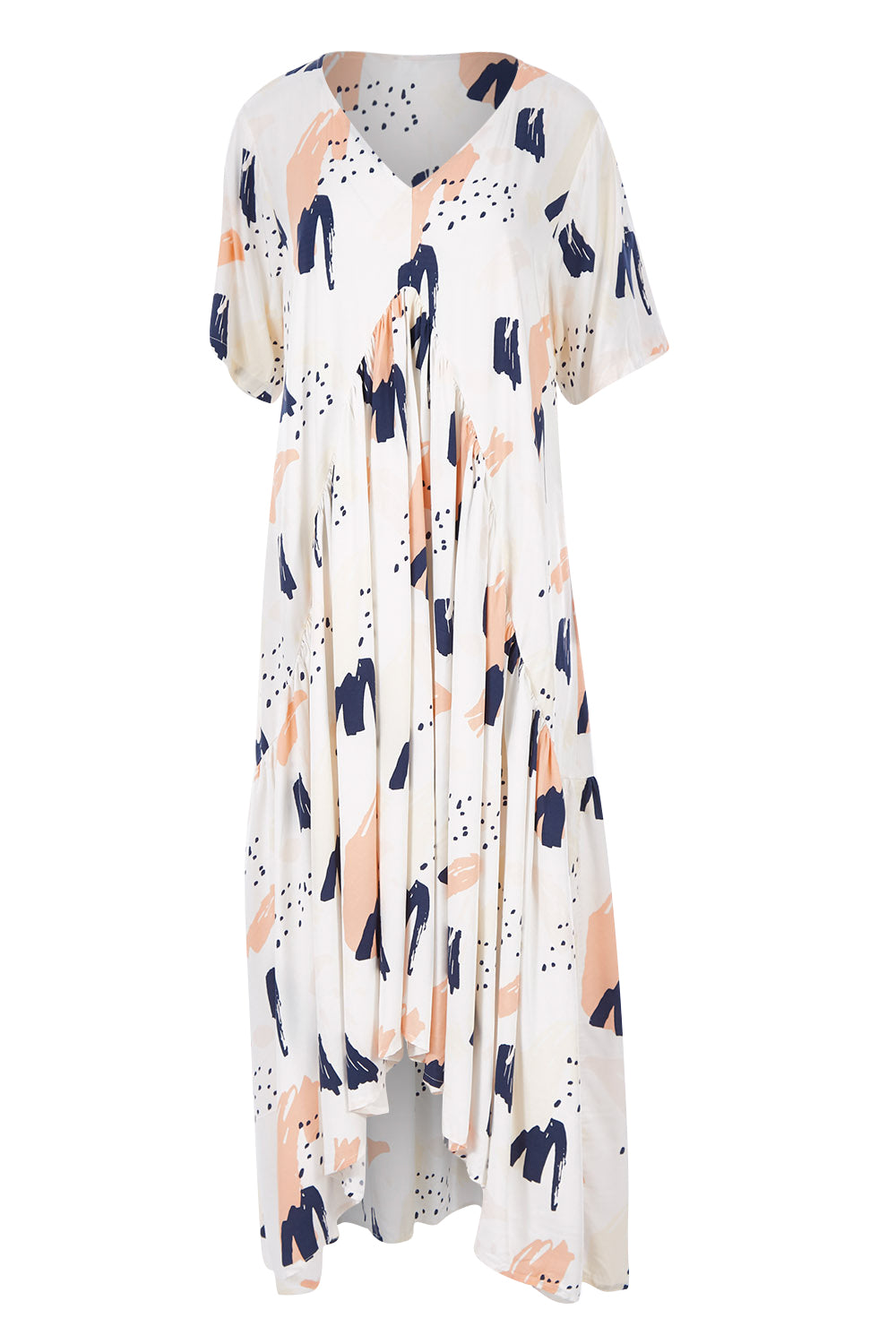 Product shot of the S/S Peak Maxi Dress in colour Peachbree (Blue), from the front