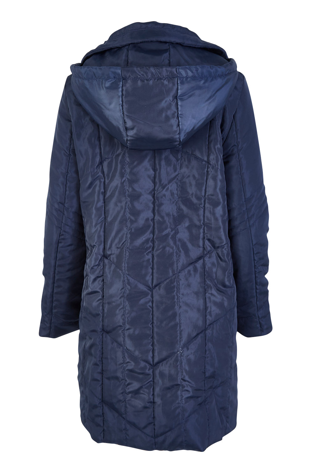 Product shot of the Footy Jacket in colour Navy (Blue), from the back