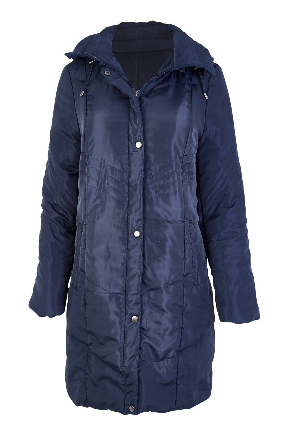 Product shot of the Footy Jacket in colour Navy (Blue), from the front