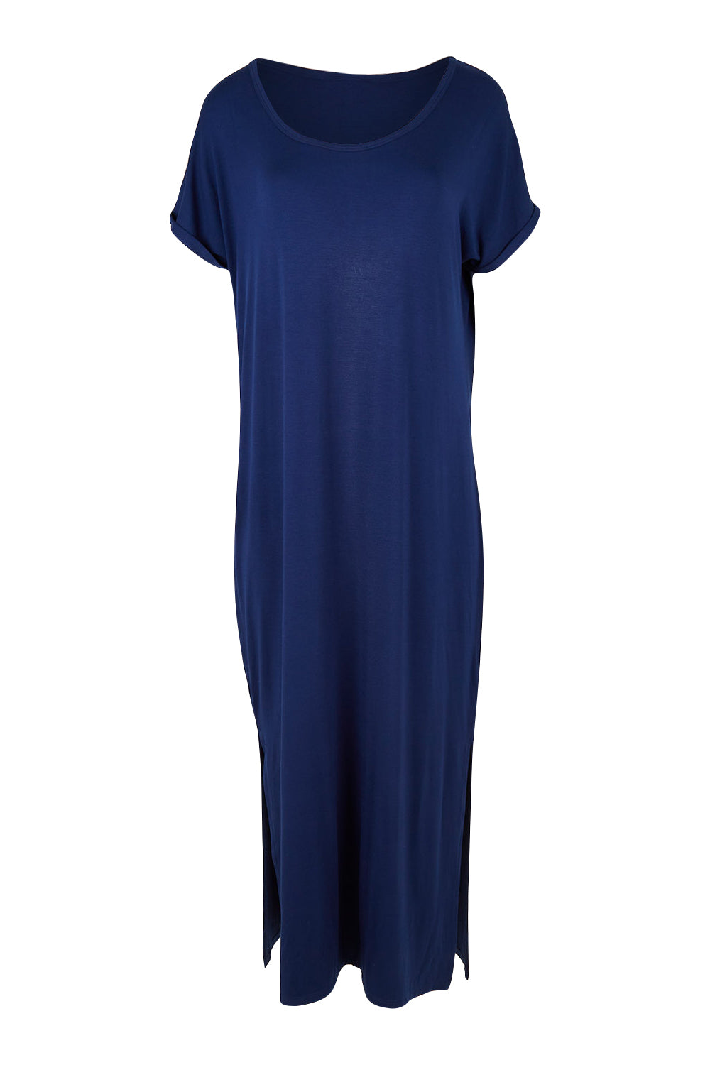 Product shot of the Elsie Dress in colour Navy (Blue), from the front