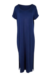 Product shot of the Elsie Dress in colour Navy (Blue), from the front