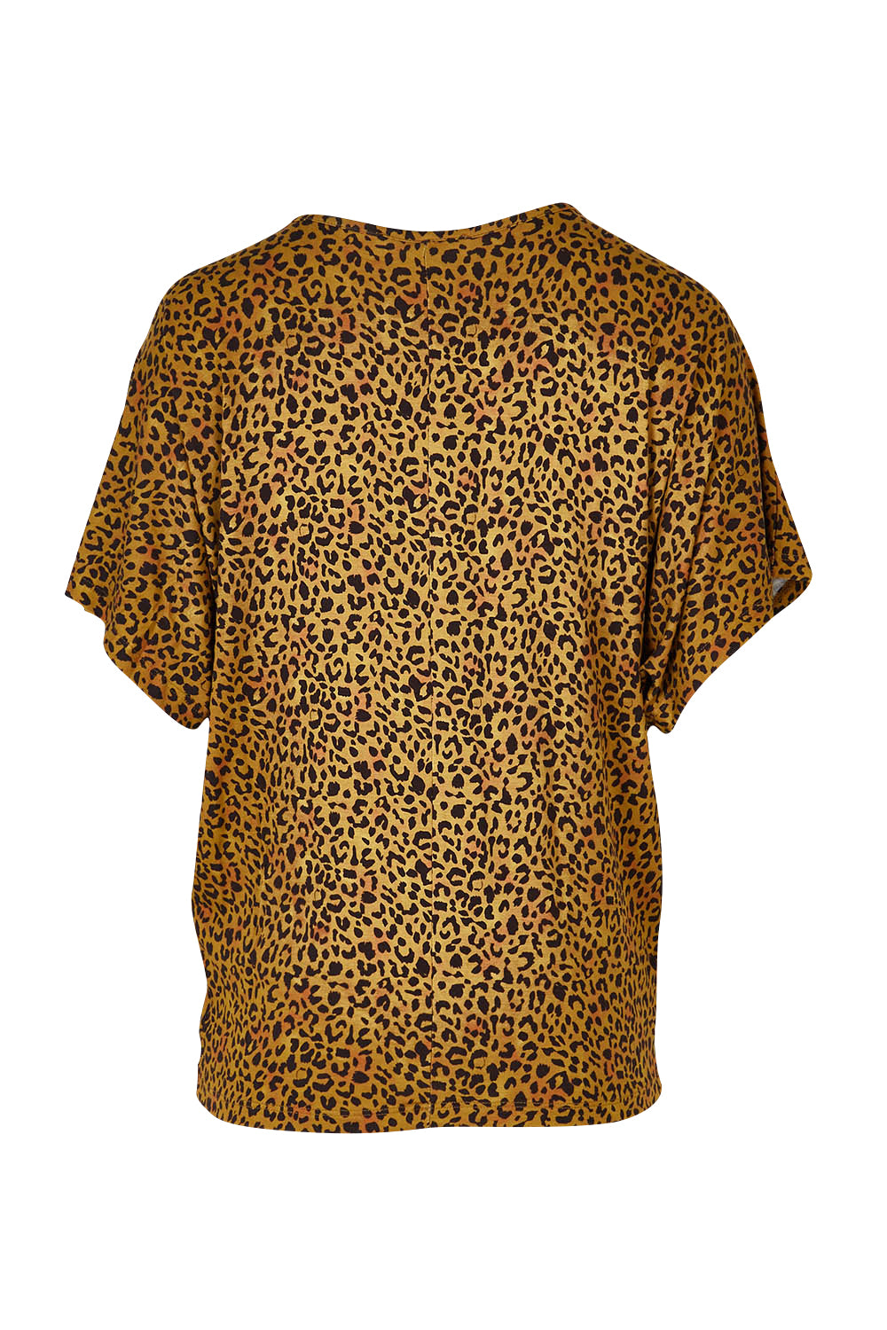 Product shot of the Maui Tee in colour Wildprint (Black), from the back