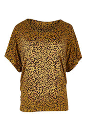 Product shot of the Maui Tee in colour Wildprint (Black), from the front
