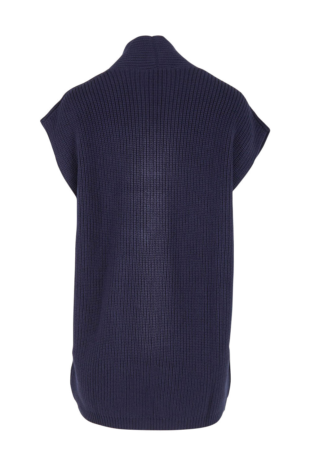 Product shot of the Allegra Knitted Capelet in colour Darknavy (Blue), from the back