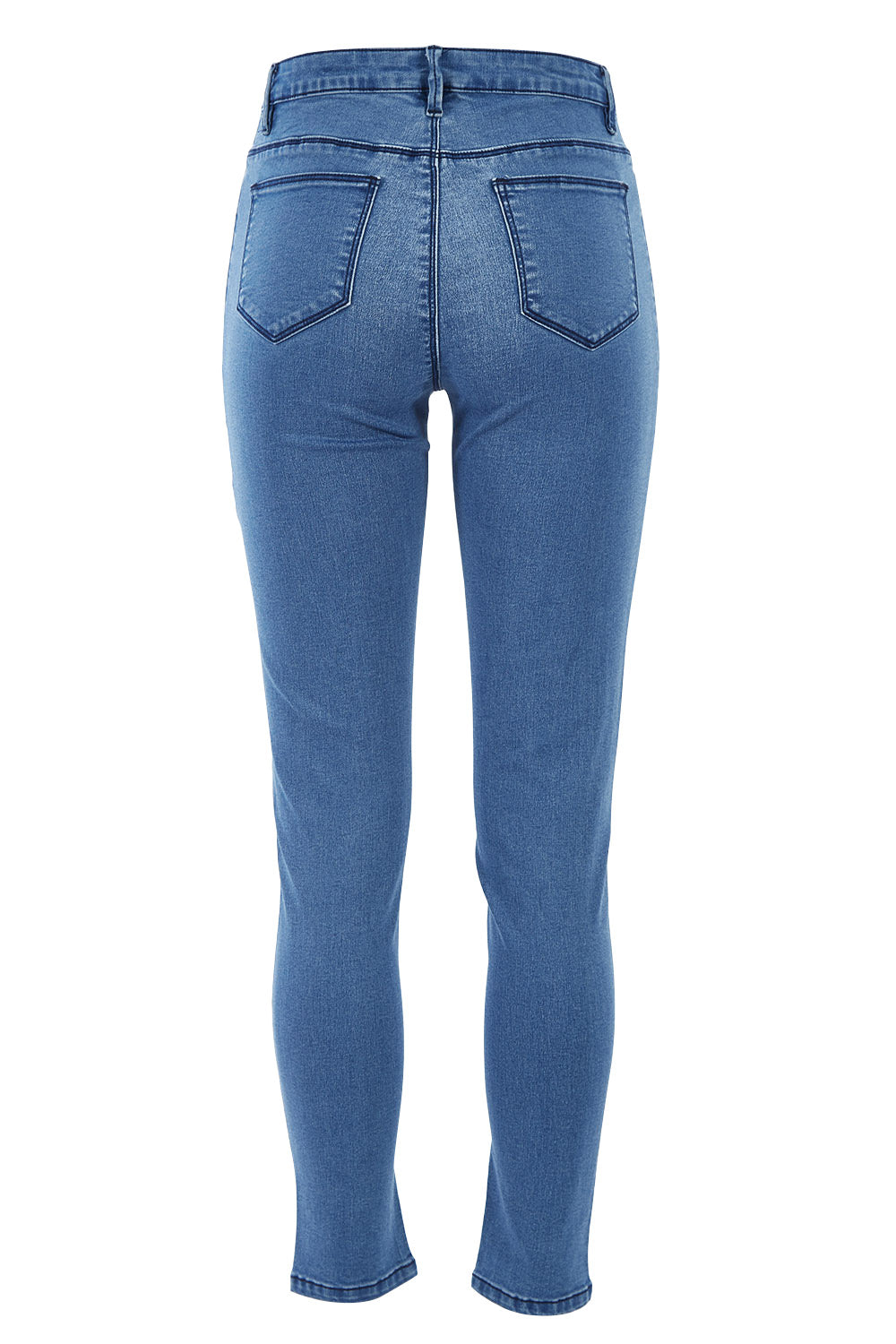 Product shot of the Mason Jean in colour Azure (Blue), from the back